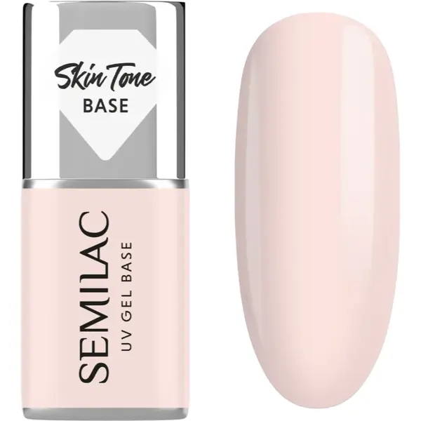 Semilac UV Gel Base Skin Tone Base baza gel pentru unghii culoare Rose Beige 7 ml