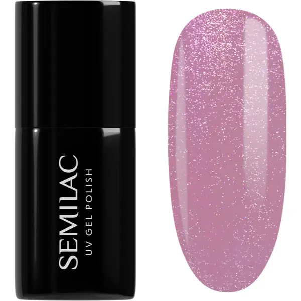 Semilac UV Hybrid Shimmer lac de unghii sub forma de gel culoare 319 Shimmer Dust Pink 7 ml