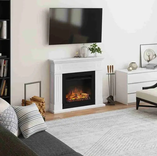 Semineu decorativ cu focar electric TAGU PowerFlame control telecomanda si incalzire aeroterma