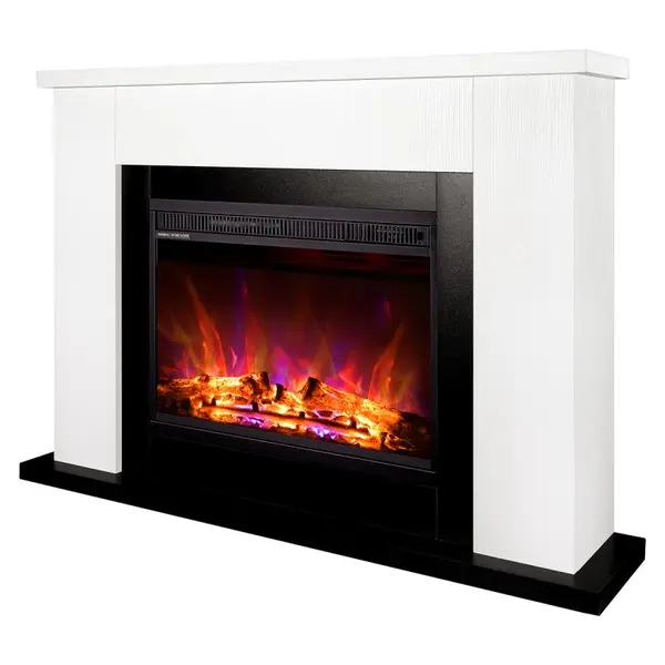 Semineu electric Art Flame 3D Brooklyn & Lorance Multicolor, Efect de flacara reala, Telecomanda, 1500 W