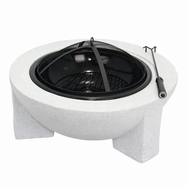 Semineu pentru terasa KLUGMEISTER KY7347FP, material otel cu baza din oxid de magneziu, dimensiuni 73x73x46 cm