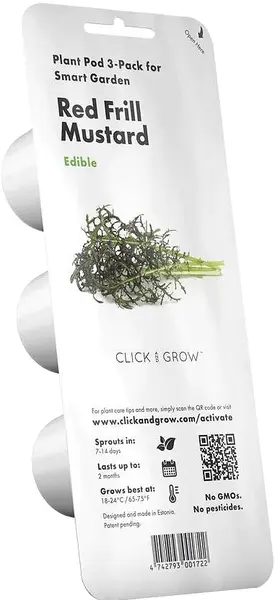 Semințe Click and Grow - Red frill mustard, 3 rezerve