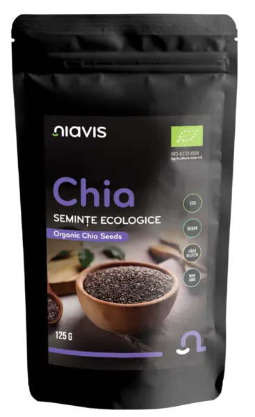 Seminte de chia ecologice, 125g, Niavis