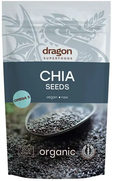 Semințe de chia organice, 200g, Dragon Superfoods