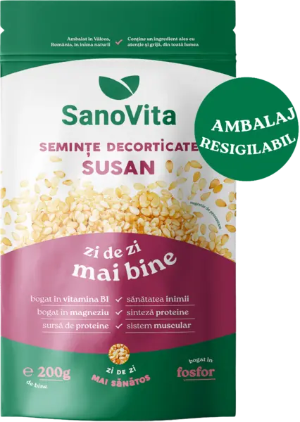 Seminte de susan decorticat, 200g, SanoVita