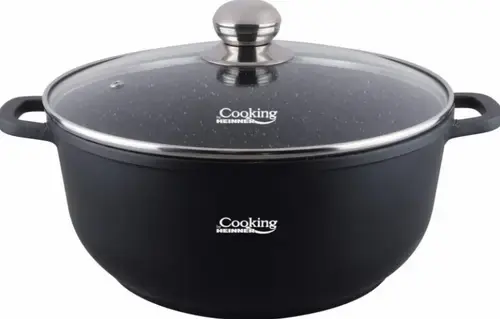 Semioala aluminiu turnat Heinner HR-SCO-A0328A, 28 x 12.5 cm, 6.5 L (Negru)