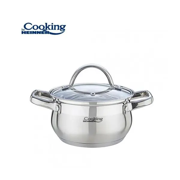 Semioala Cooking by Heinner Amira, Diametru 18 cm, Volum 2.6 l, Inox, Capac