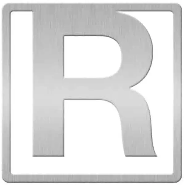 Semn de carte Helvetica - Litera R