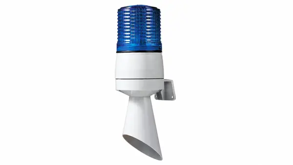 Semnalizator luminos si acustic LED cu buzzer Qlight S60ADL-24-B, AC220V, albastru, fixa/intermitenta, 60/80 flash/min, 100 dB, IP54, ABS