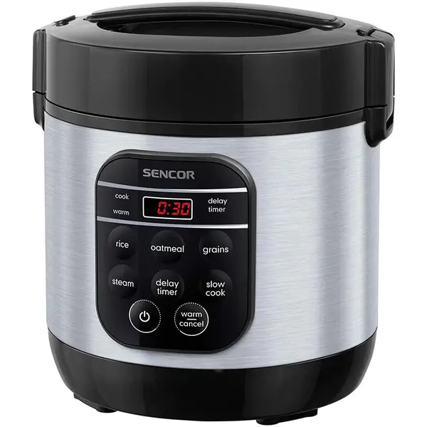 Sencor Aparat De Preparare Orez Sencor SRM 0650SS, 0.6 Litri, 350 W, Otel inoxidabil / Negru