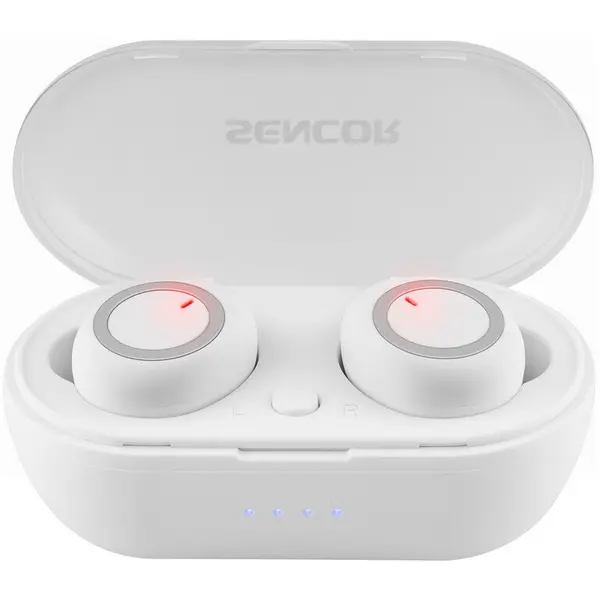 Sencor Casti fara fir Bluetooth Sencor,Unitate driver: Ø 10 mm Impedanta: 16 Ω +/- 10 % Gama de frecventa: 20 Hz - 20 kHz Sensibilitate: 100 dB +/- 3 dB /1 mW (SPL la 1 KHz) Sensibilitate microfon: -42 dB±3dB Baterie : 3,7V 50mAh Li-ion; Baza 3,7V 400 m