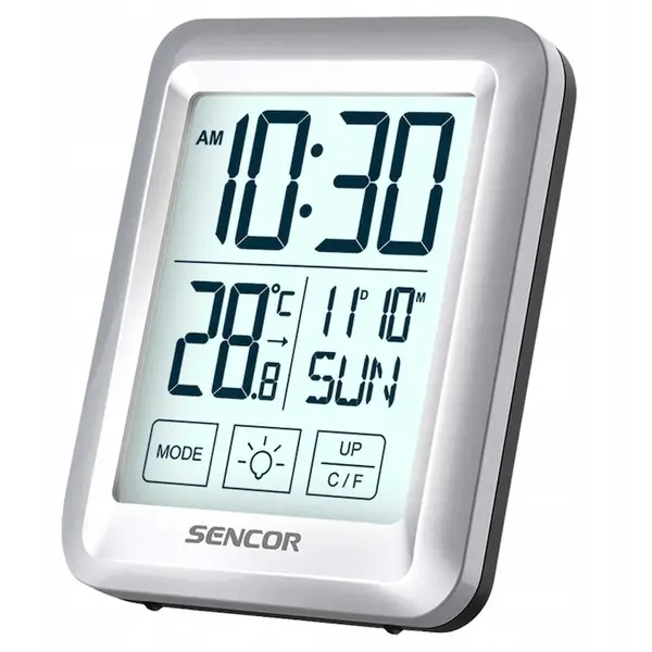 Sencor Statie meteo, Sencor, 85x110x23 mm, Ecran LCD, Alb