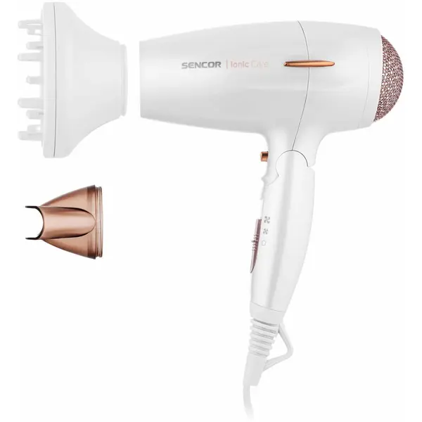 Sencor Uscator de par, Sencor, 20000 W, Functie de ionizare, Argintiu, Auriu