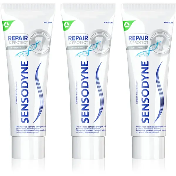 Sensodyne Repair & Protect Whitening pasta de dinti pentru albire pentru dinti sensibili 3x75 ml
