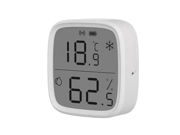 Senzor de temperatura si umiditate Sonoff SON-KIE-SNZB02D-ZB, Zigbee 3.0, display LCD, aplicatie mobila, baterie 3V CR2450