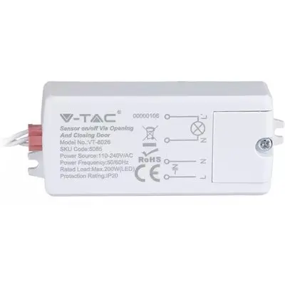 Senzor miscare ON/OFF reactie la INCHIDERE/ deschidere usa V-TAC SKU-5085
