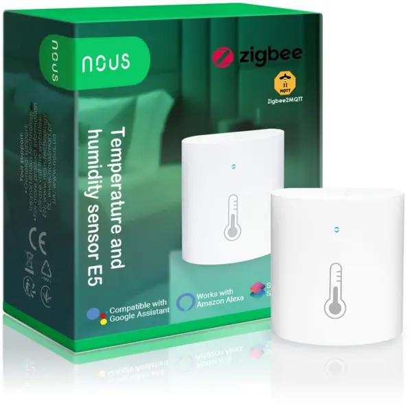 senzor smart de temperatura si umiditate nous e5, zigbee