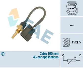 Senzor temperatura lichid racire (numar pini: 2, negru) VOLVO C70 I, S40 I, S60 I, S70, S80 I, V40, V70 I, V70 II, XC70 CROSS COUNTRY 1.6-2.4LPG intre 1995-2010
