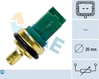 Senzor temperatura lichid racire (numar pini: 2, verde) potrivit VOLVO C30, C70 II, S40 II, S60 II, S80 II, V40, V50, V60 I, V70 III; CITROEN BERLINGO, BERLINGO MULTISPACE 1.25-2.2D 03.98-
