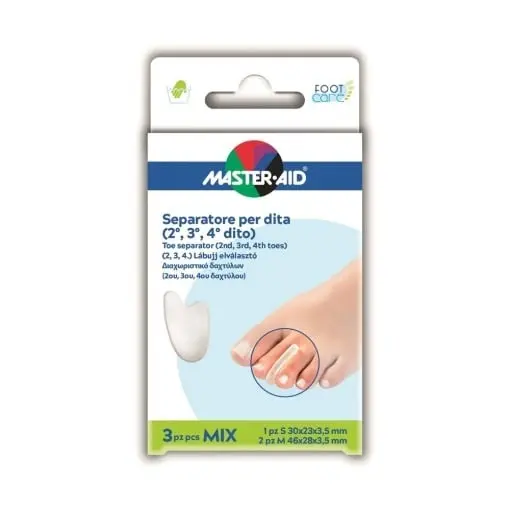 Separator degete (deget 2°-3°-4°) din gel, mix 3 buc, Master-Aid