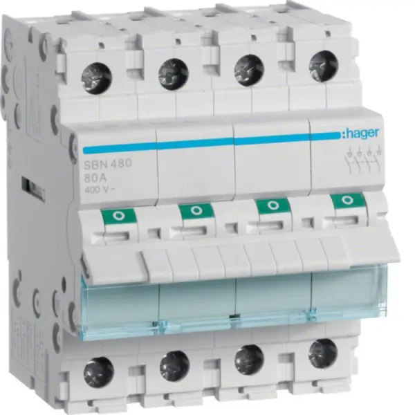 Separator modular 4P 80A 400V 4 module Hager SBN480