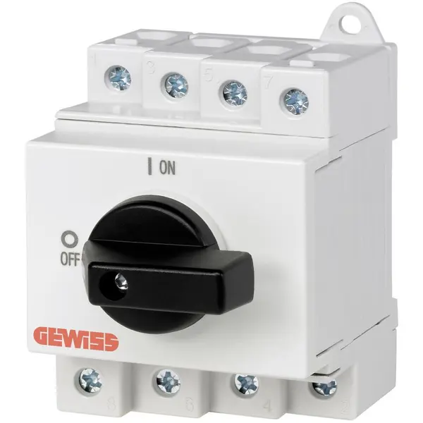 Separator rotativ pentru sistemele fotovoltaice 4P 32A 1000V DC Gewiss GW96187