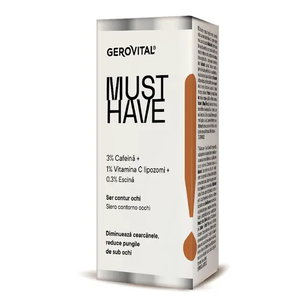 Ser contur de ochi 3% Cafeina Must Have, 30 ml, Gerovital