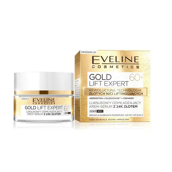 Ser cremă Eveline Gold Lift Expert 60+ Ser cremă Volum 50 ml