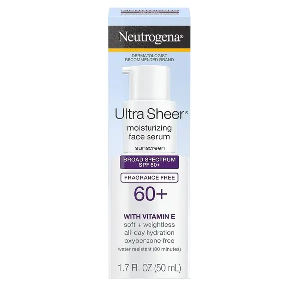 Ser de Fata, Neutrogena, Ultra Sheer Moisturizing, cu Protectie Solara, SPF 60+, impotriva UVA si UVB, cu Vitamina E, 50ml