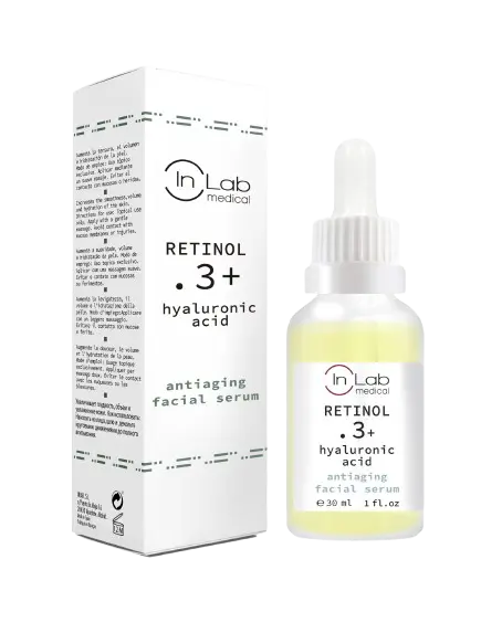 Ser pentru fata concentrat cu 0.3% Retinol si Acid Hialuronic, 30ml, InLab Medical