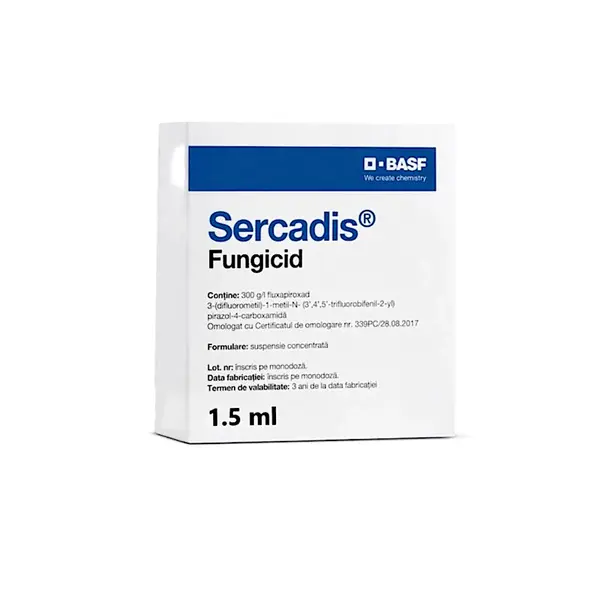 Sercadis 1,5 ml, fungicid sistemic, BASF, fainare (vita de vie, mar, par), rapan (mar, par) - Default Title