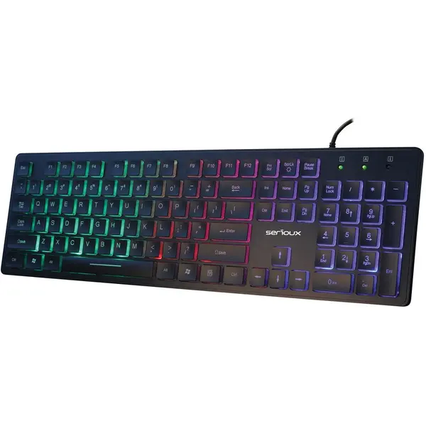 Serioux KB SERIOUX 9500I BLACK, ILUMINATA, USB