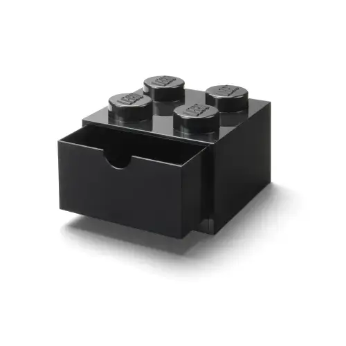 Sertar de birou LEGO 2x2, 16 x 16 x 12 cm, +3 ani, Negru