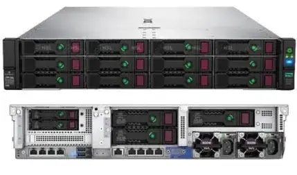 Server Refurbished Server Storage Refurbished HP ProLiant DL380 G10, 2 x Intel Xeon Gold 6246 12-Core 3.3 - 4.2GHz, 128GB DDR4, 2 x SSD 1TB SATA Kingston KC600 + 6 x 8TB HDD SATA-Nou, Raid HP P408i-a SR, 4 x Gbit, 19 lff + 2 sff, 2 x Surse 800W HS