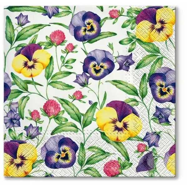Servetele in 3 Straturi, Beautiful Pansies, 33 x 33 cm, 20 Bucati, Elcadis