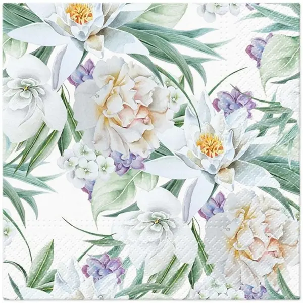 Servetele in 3 Straturi, Orient Flowers, 33 x 33 cm, 20 Bucati, Elcadis
