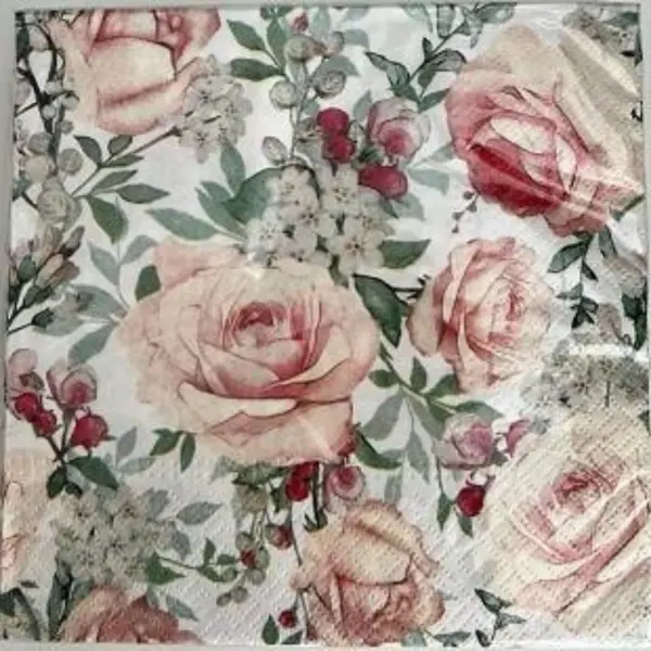 Servetele in Trei Straturi, 33 x 33 cm, Motive Florale, Mixate, 20 Bucati