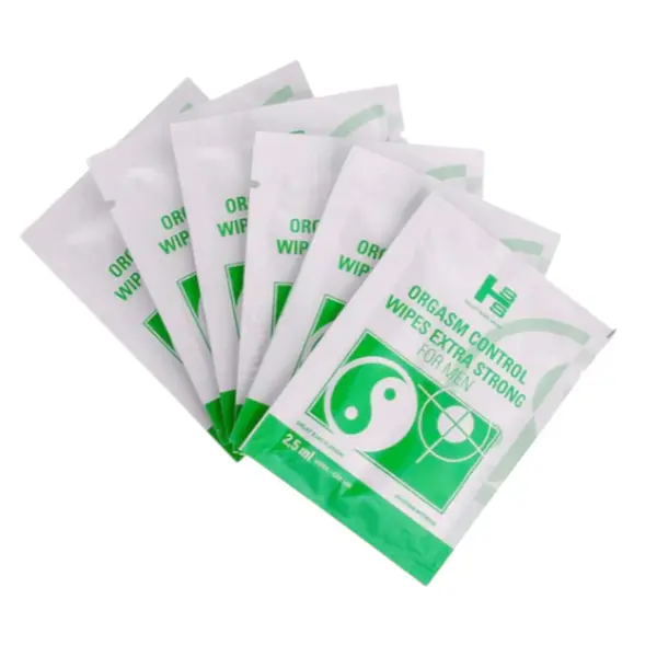 Șervețele intime pentru bărbați SHS - Orgasm Control Wipes, pentru întârzierea ejaculării, 6 plicuri
