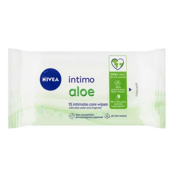 Servetele pentru Igiena Intima Femei, Nivea, cu Aloe Vera, 15 Bucati