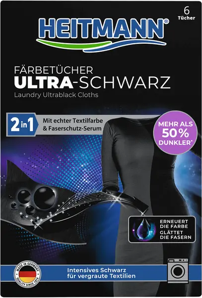 Șervețele pentru rufe negre Heitmann - Ultra Black, 6 buc