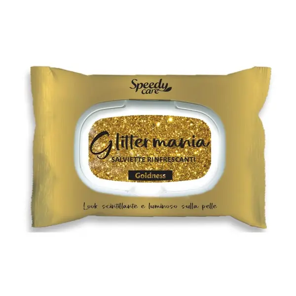 Servetele refreshing cu sclipici pentru fata si corp Glittermania Goldness Auriu, O-Pac | 15 buc