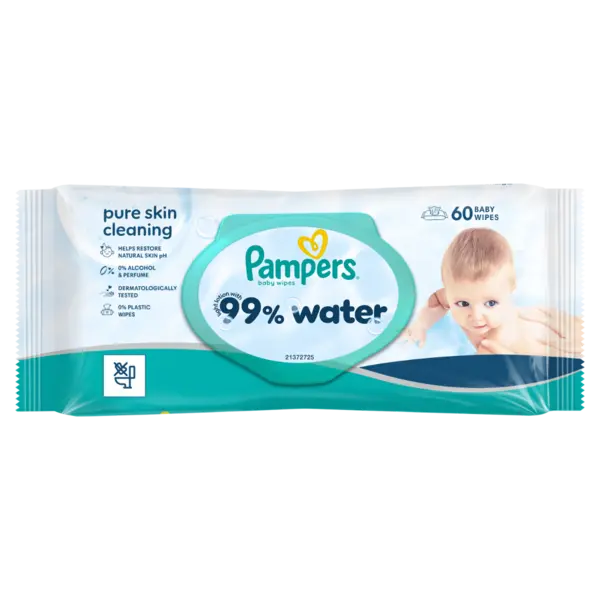 Servetele umede 99% apa cu lotiune usoara, 60 bucati, Pampers