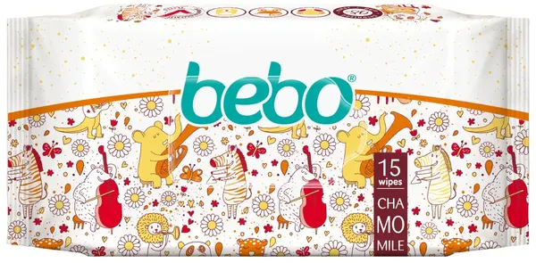 Șervețele umede Bebo - Cu extract de mușețel, 15 buc