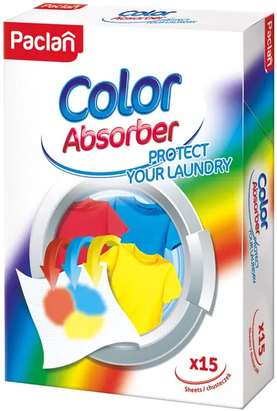 Șervețele umede care prind culoarea pentru țesături colorate Paclan - Color Absorber, 15 buc.
