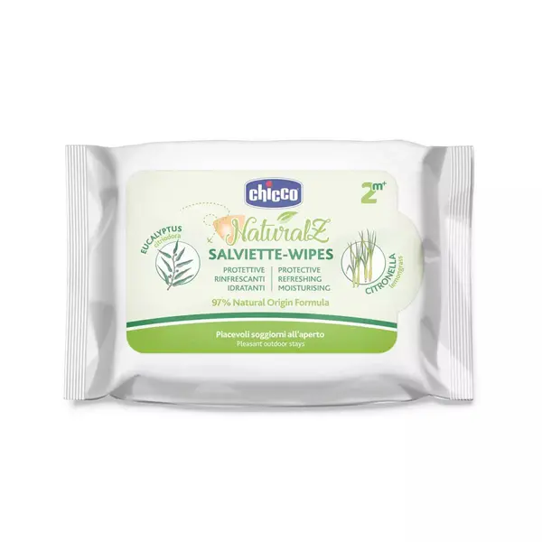 Servetele umede cu ulei esential de eucalipt si citronella NaturalZ 2 luni+, 20 bucati, Chicco