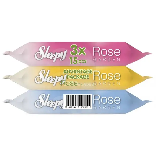 Servetele Umede de Buzunar Sleepy, Rose Garden, 3 Pachete x 15 Bucati