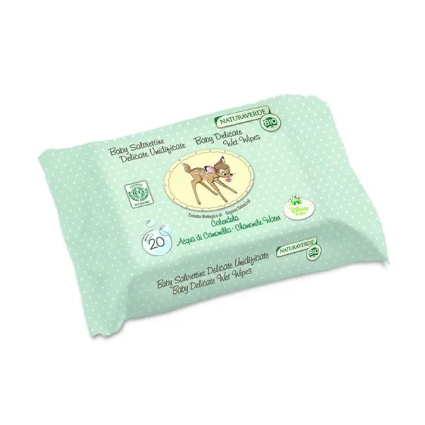 Servetele Umede Delicate Bambi Disney, Naturaverde Bio, 20 Bucati