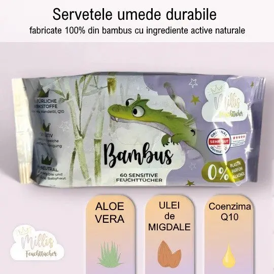 Servetele umede din bambus Millis Magic 60 bucati