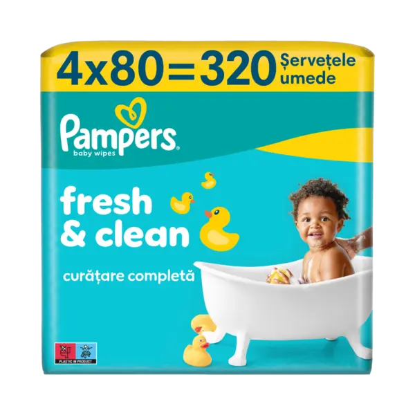 Servetele umede Fresh Clean, 320 bucati, Pampers
