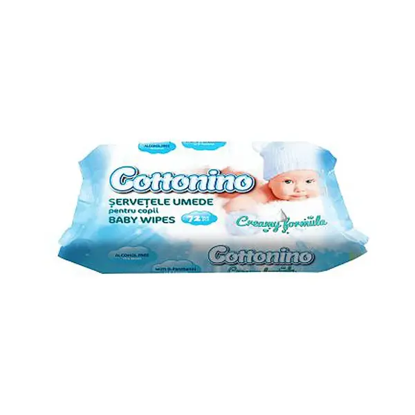 Servetele umede pentru bebelusi hipoalergenic Cottonino 72 buc/set Servetele umede 72 buc/set Cottonino